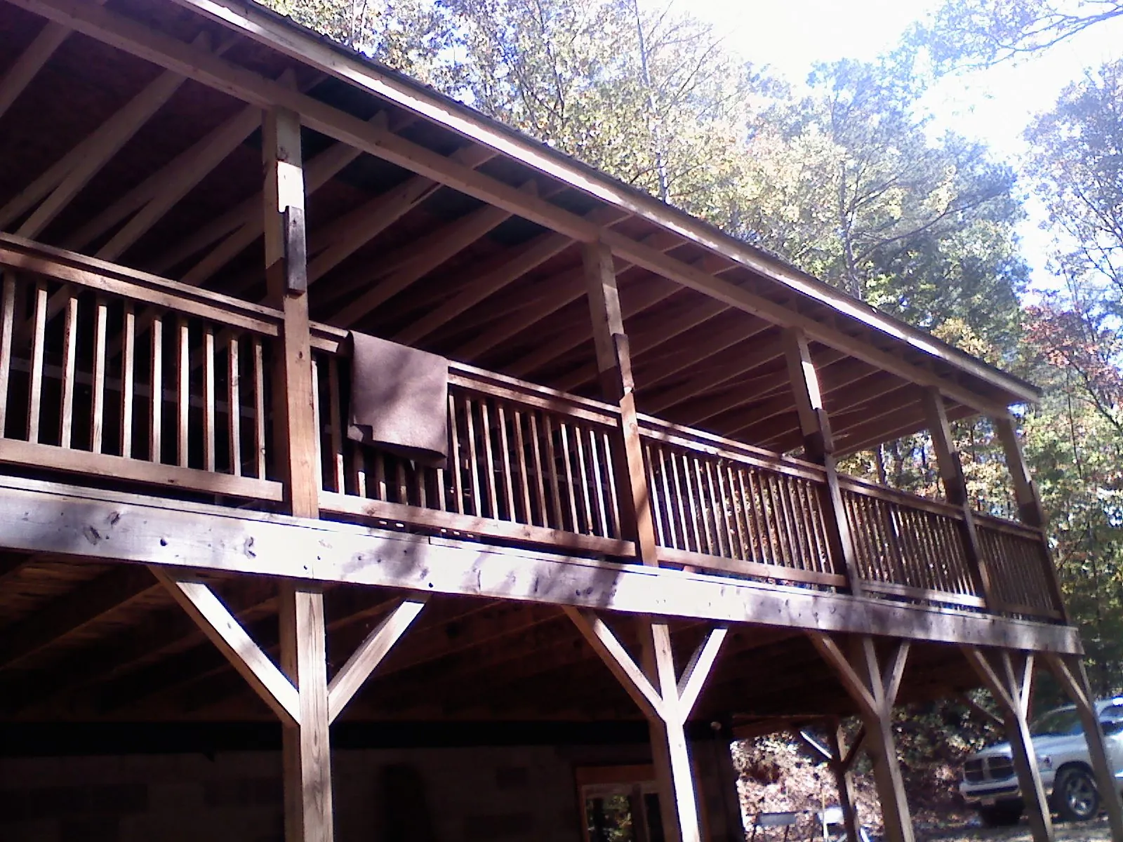 Timber framing under a new elevated porch and deck — Roof Leak Repair in Scotrun by Roofing Brothers